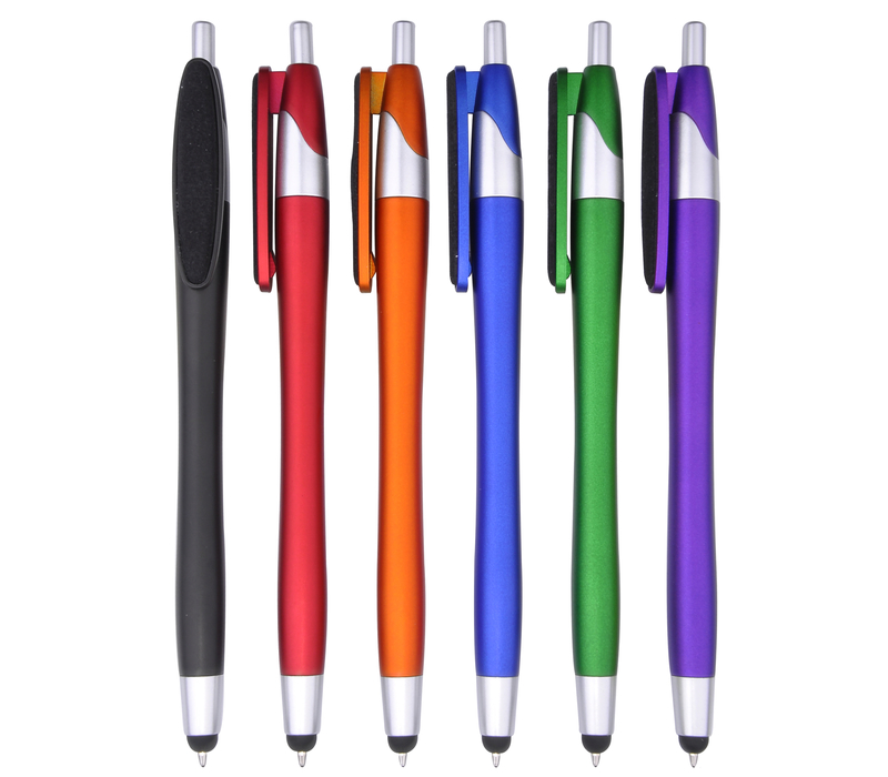 Metallic Colored Barrel Stylus Pen and Screen Cleaner 2