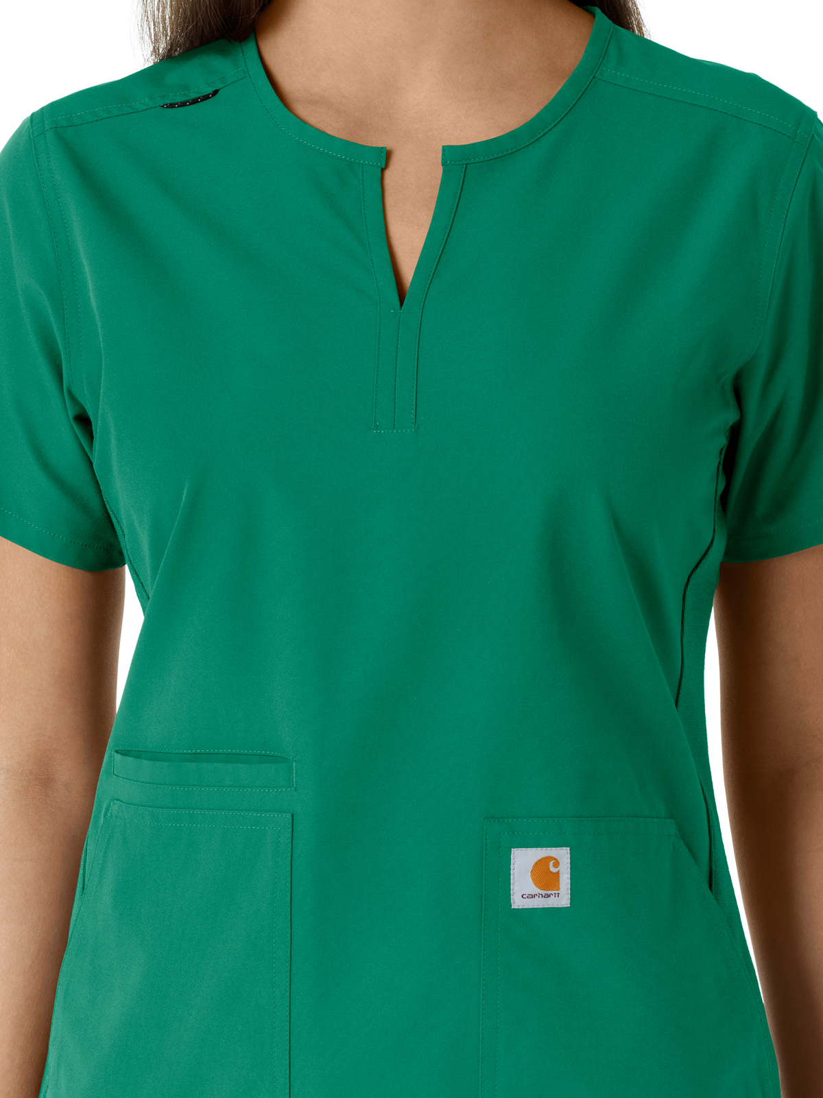 Carhartt Scrubs - Force Essentials Women's Notch Neck Tunic Knit Panel Top 9