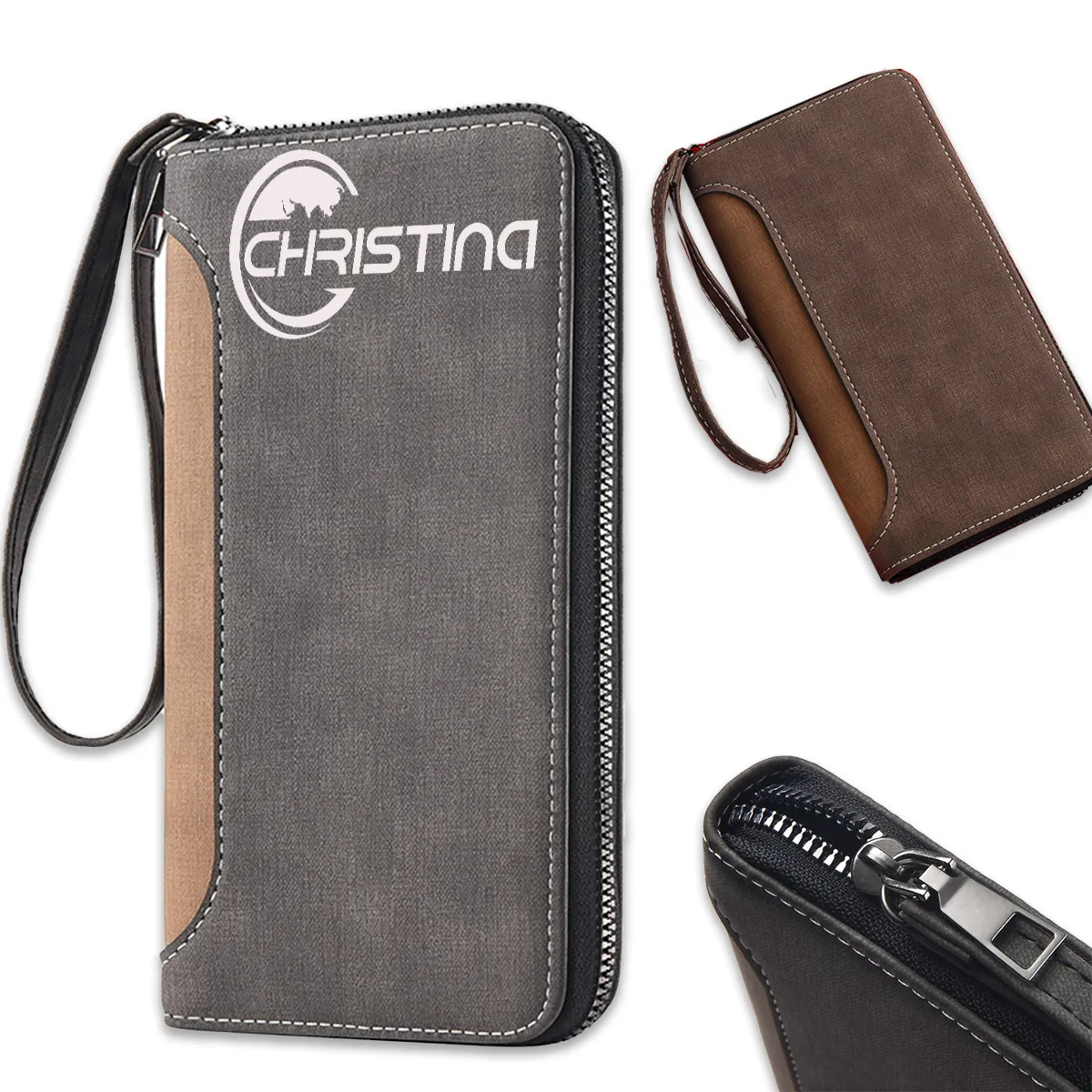 Multi-functional Anti-Aging Fashion Long Wallet With Zipper 3