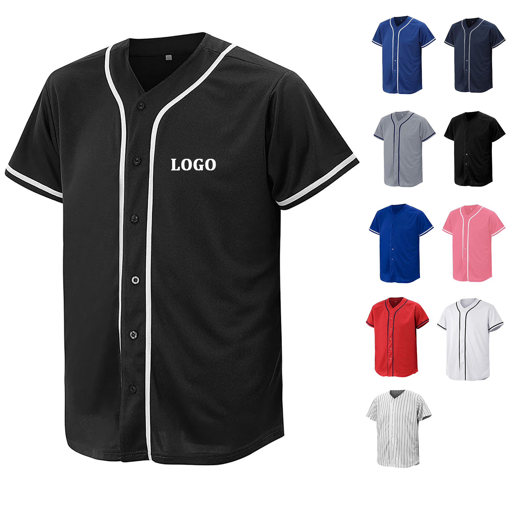 Full Button Baseball Jersey 8
