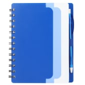 5" x 7" Recycled Dual Pocket Spiral Notebook w Pen 86