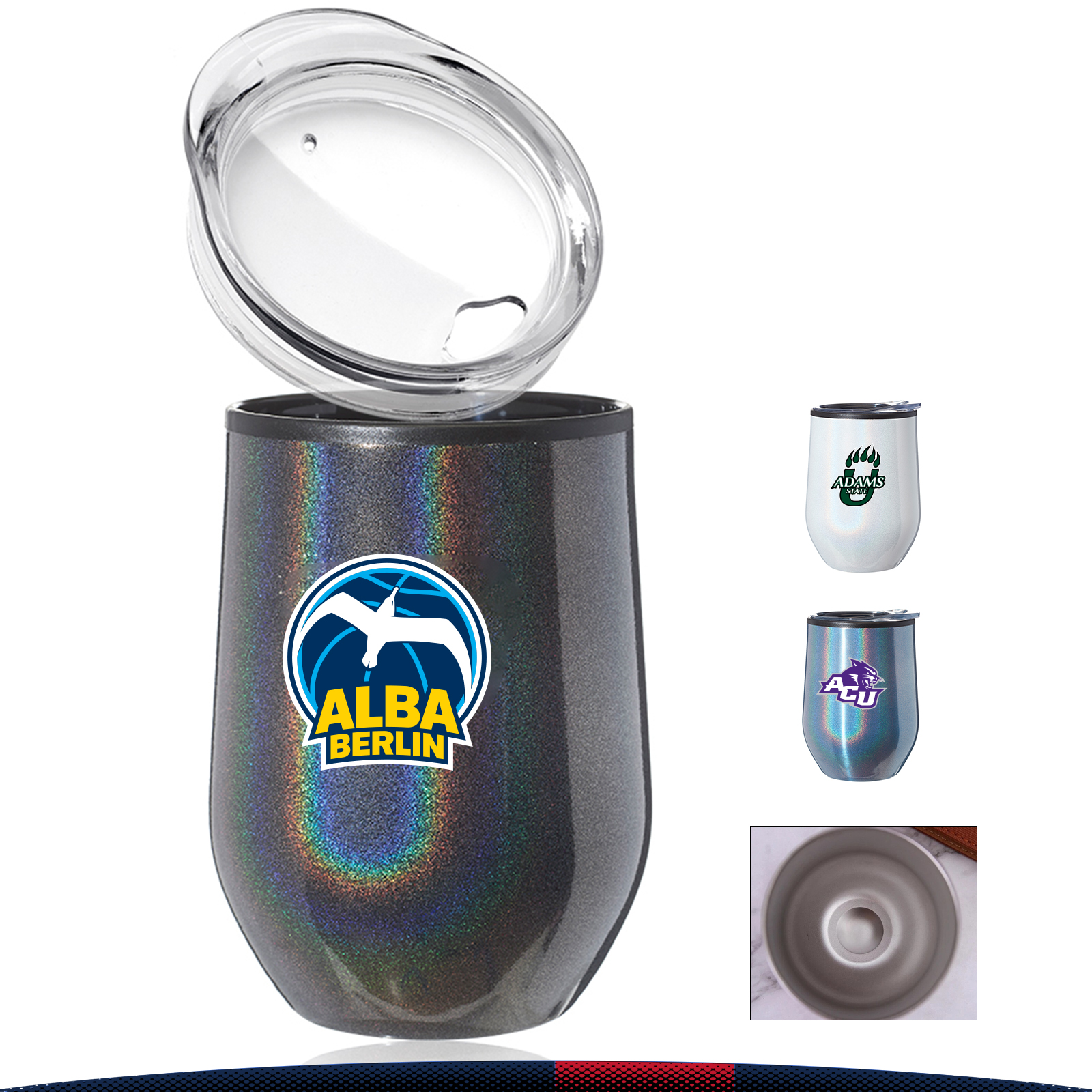 12 oz. Iridescent Stemless Wine Glasses 3