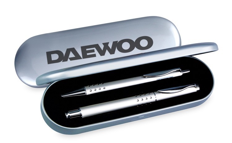Oval Metal flip Dual Case - Imprinted 2