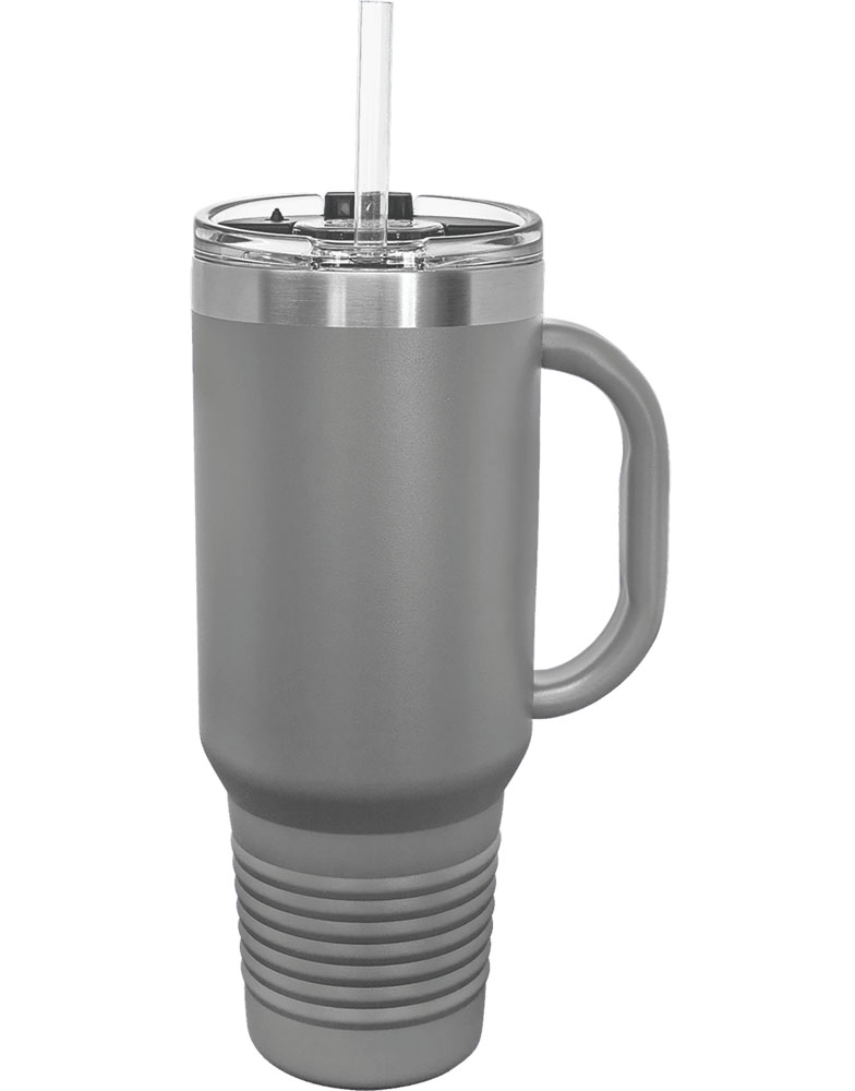 40 Oz.Dark Gray Tumbler Mug w/Handle and Snap Lid 4