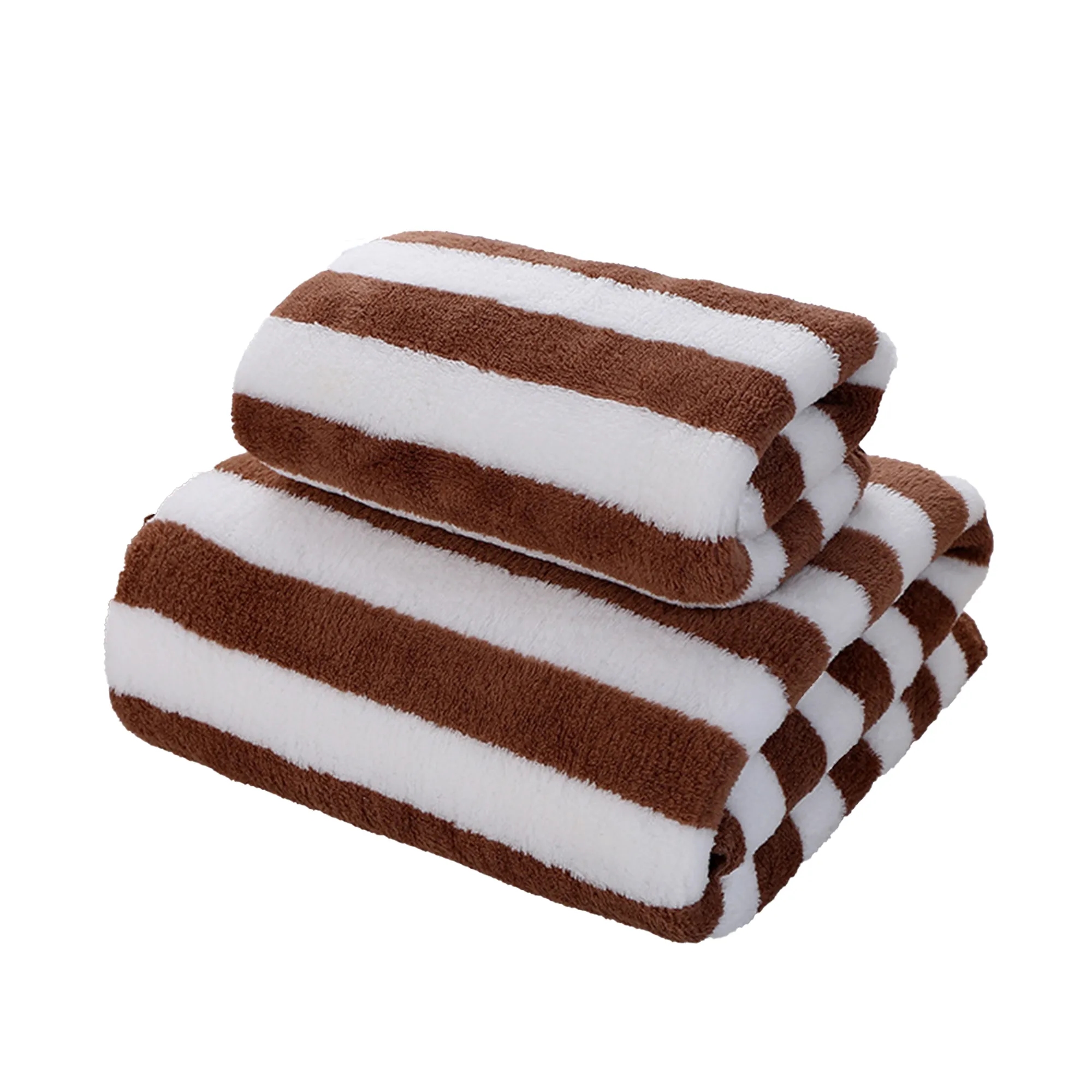 MOQ 100 Coral Fleece Microfiber Bath And Beach Stripes Towel 7