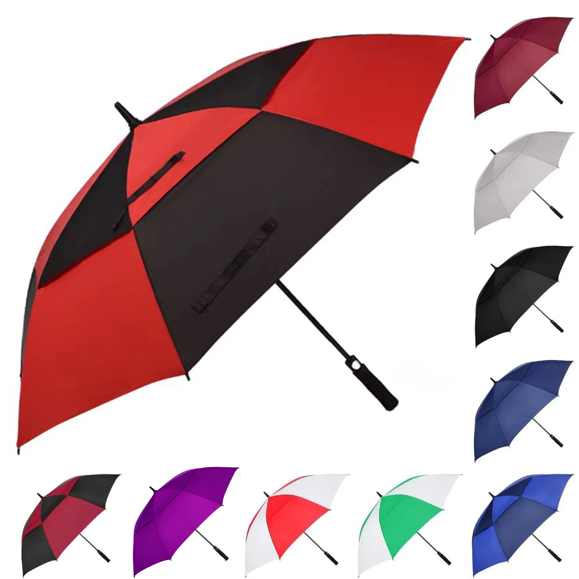 60" Arc Windproof Vented Golf Umbrella