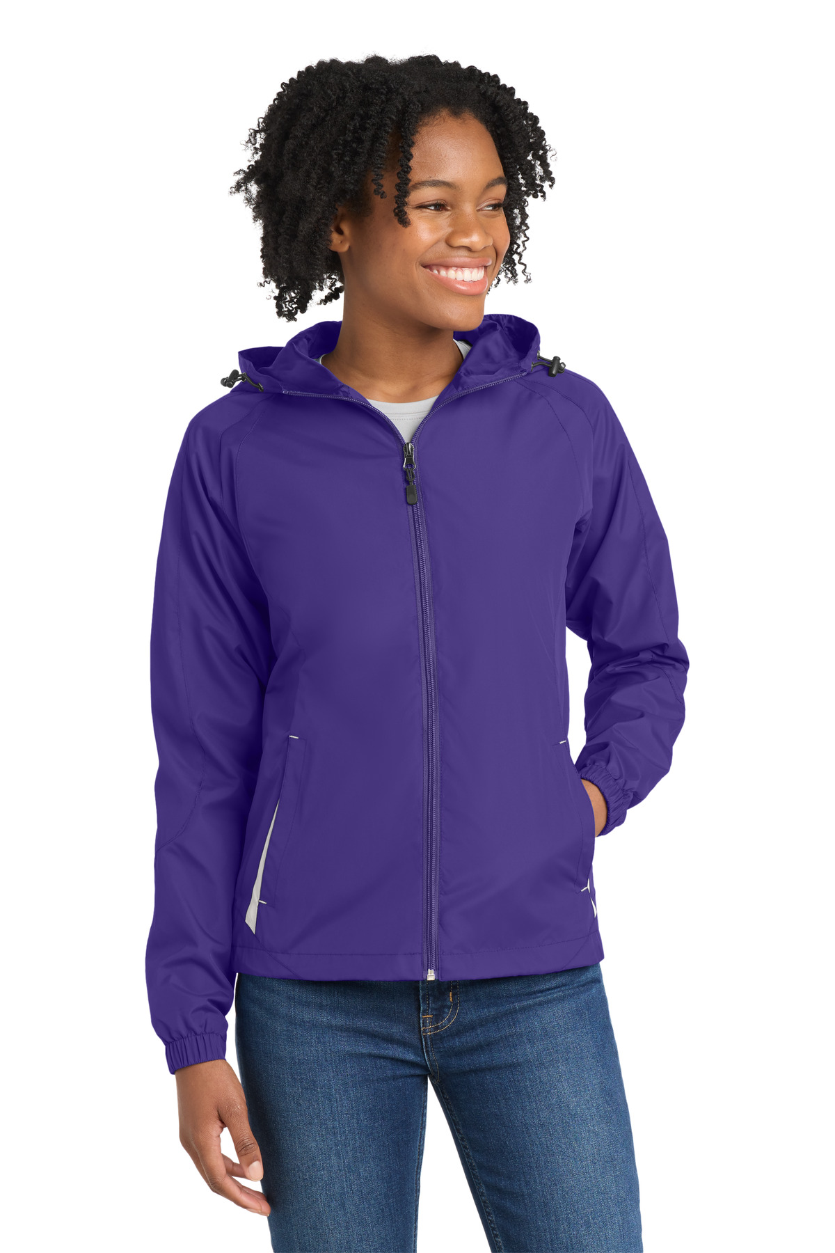 Sport-Tek Women's Colorblock Hooded Raglan Jacket. LST76 56