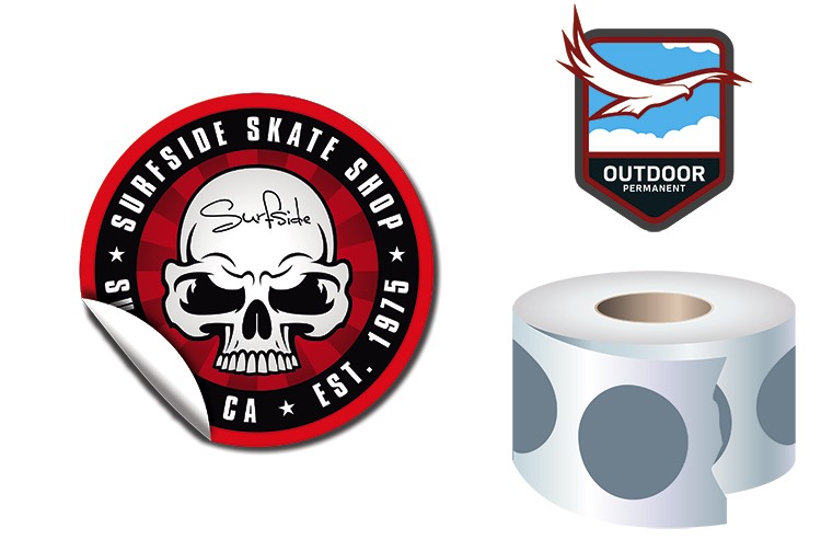 Roll Stickers / Decal - Outdoor Permanent - 3.0" Diameter Round Shape 2