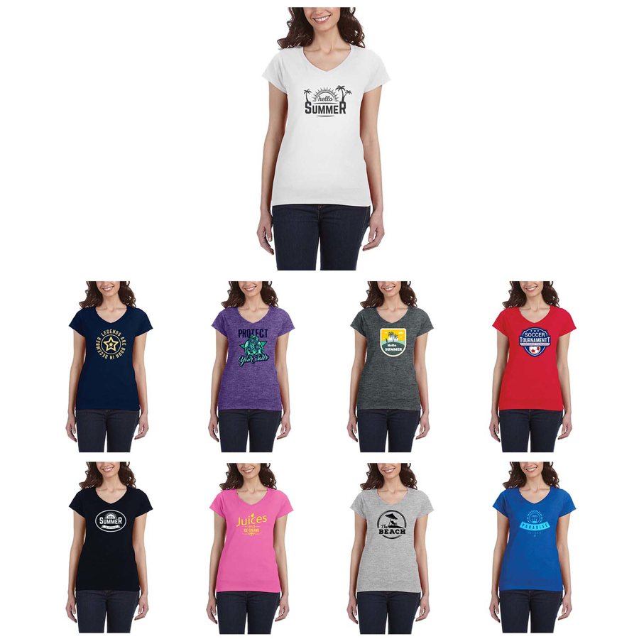 SoftStyle V-Neck:Comfort & Style for Women 4.5oz 1