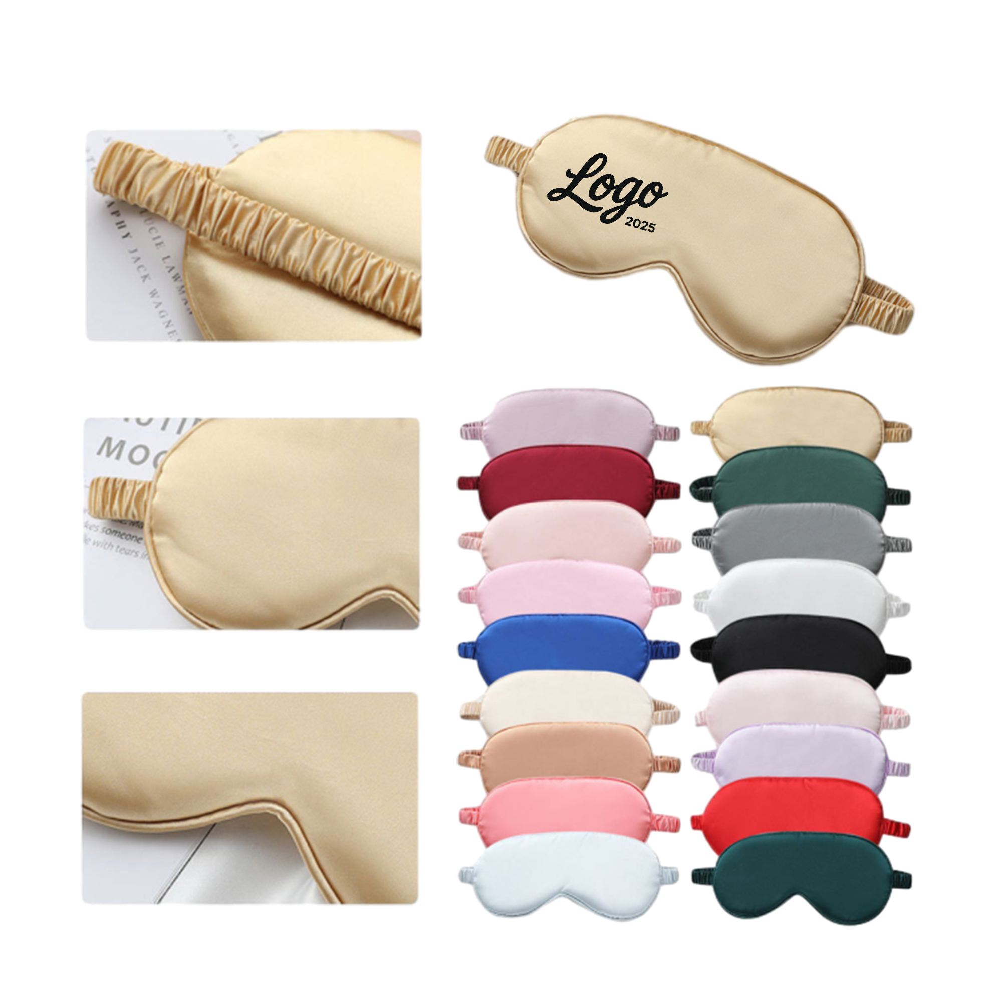 Customizable Imitation Silk Sleep Mask In Multiple Colors 2