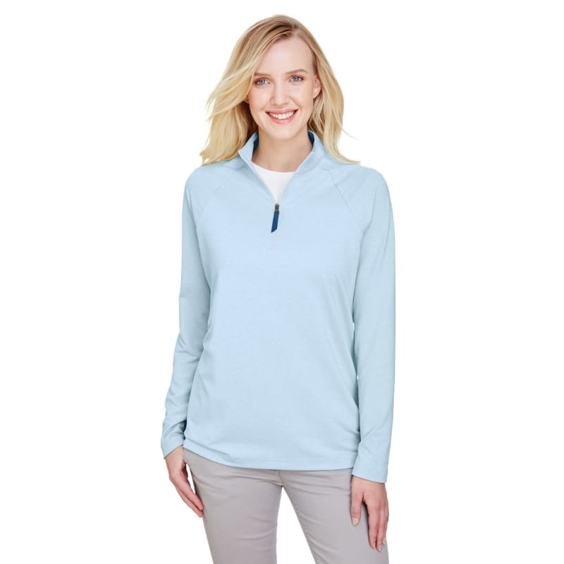 Devon & Jones CrownLux Performance™ Ladies' Clubhouse Micro-Stripe Quarter-Zip 27