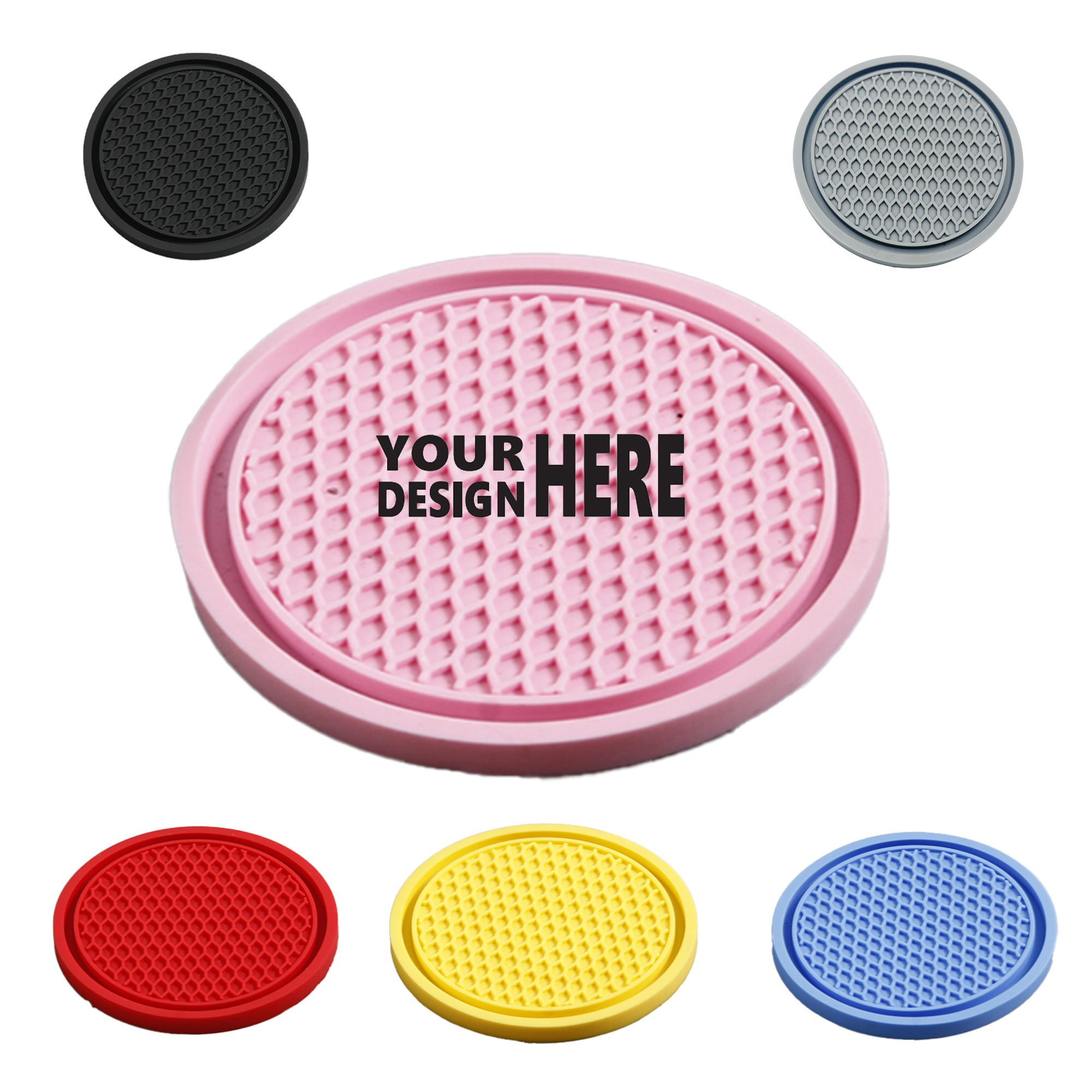 Round PVC Heat Insulation Anti Slip Car Coasters MOQ 50 1