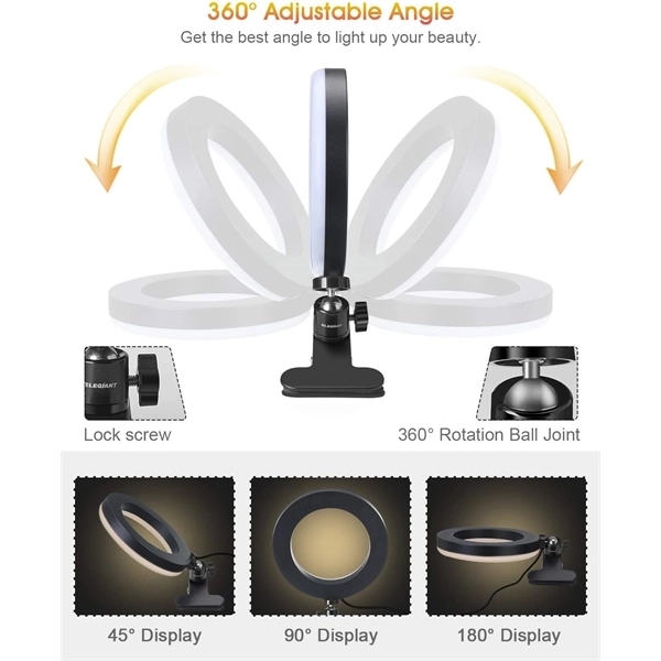 6" Selfie Ring Light with Clamp Mount 6