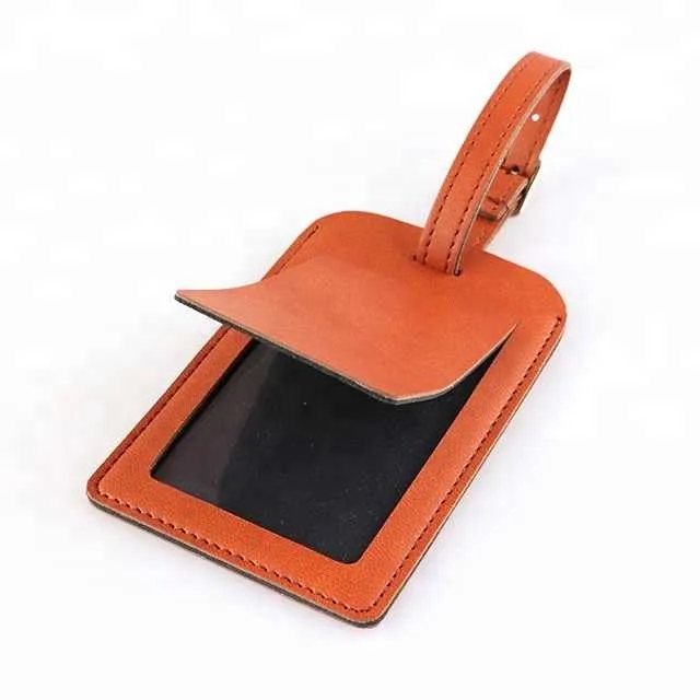 Leather Luggage Bag Case Tags, custom luggage tag with logo imprint 6
