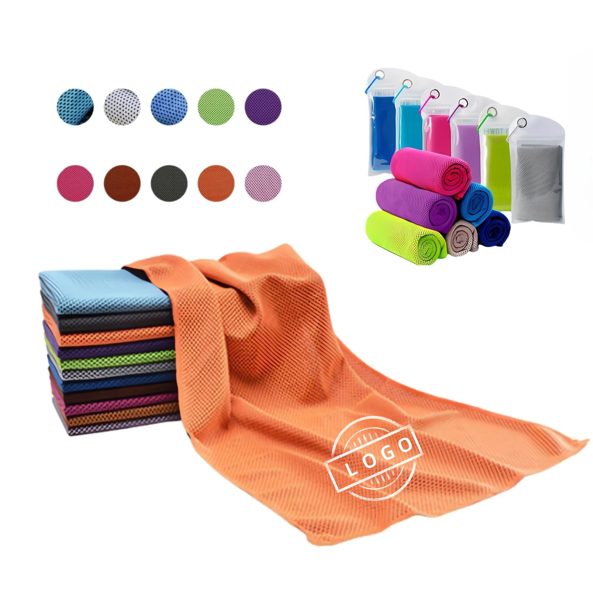 Pocket Cooling Towel With Portable Carabiner MOQ 50 5