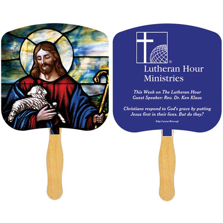 Religious Hand Fan/ Jesus the Good Shepard 1