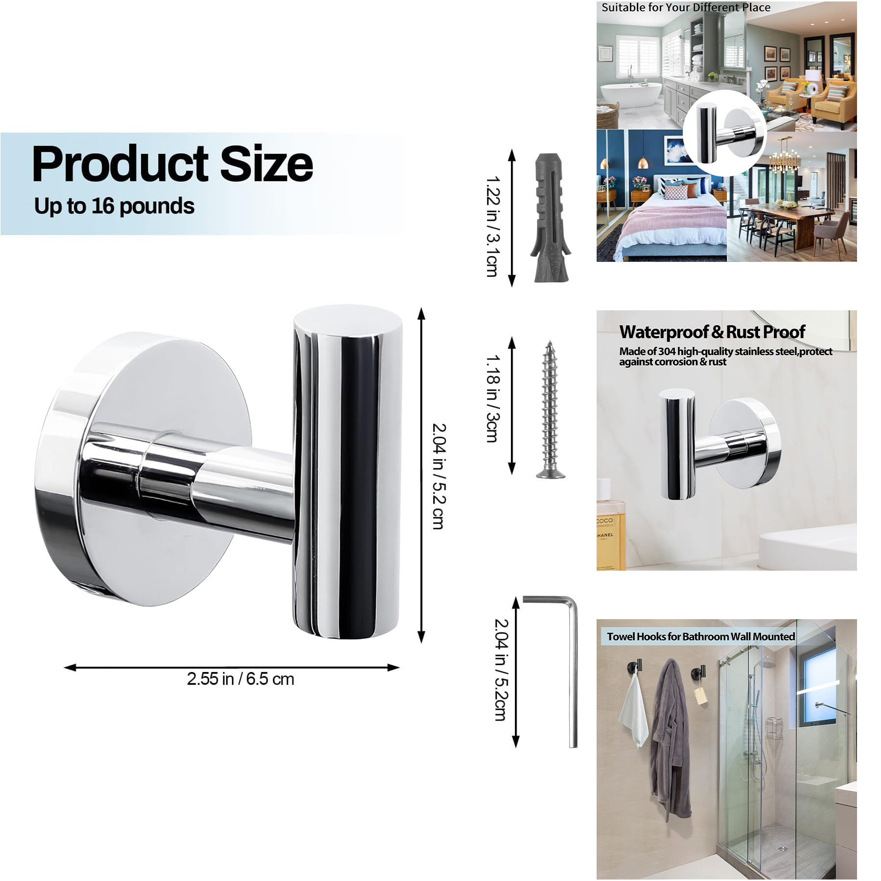 Towel Hooks for Bathroom 2