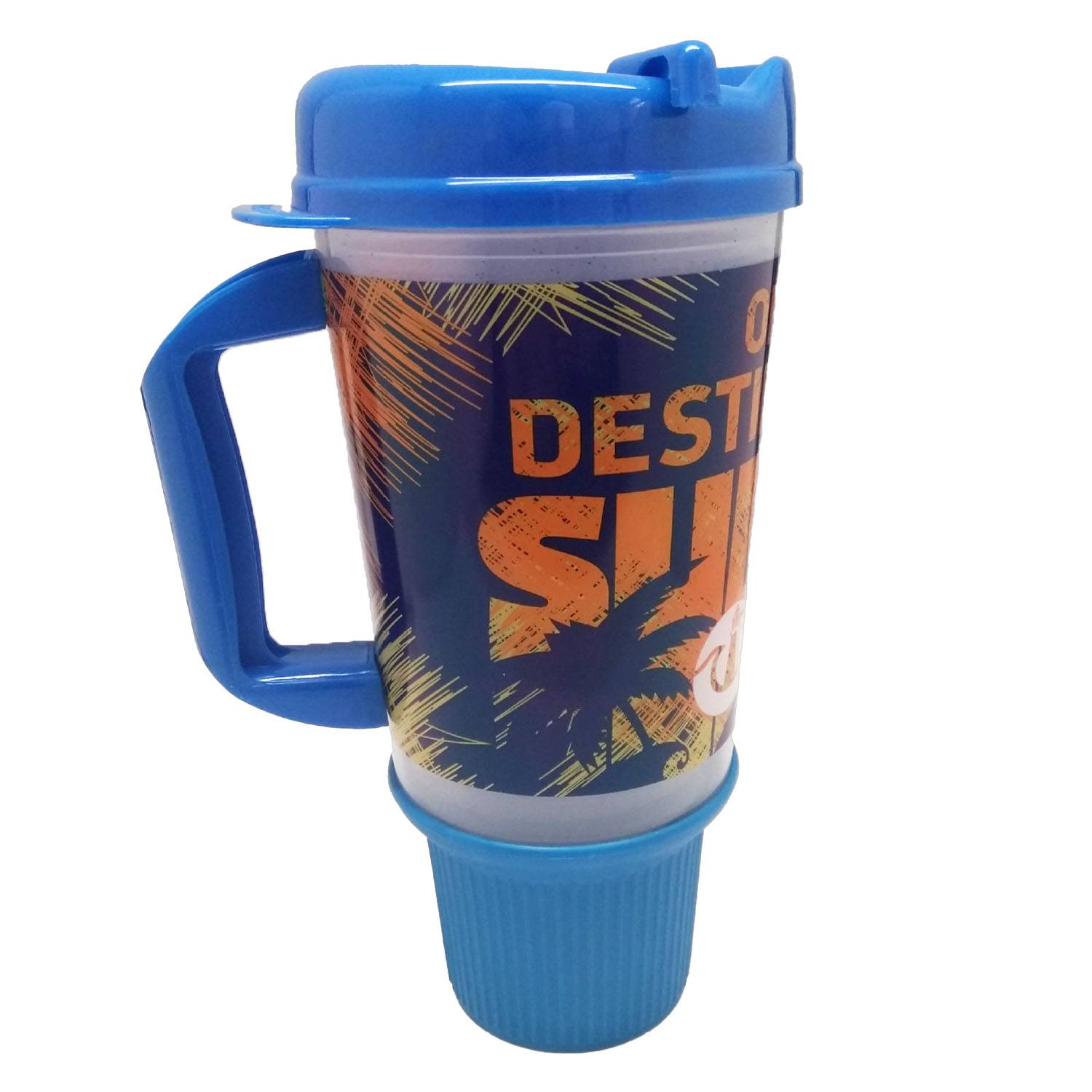 32oz double-layer plastic car cup with straw 3