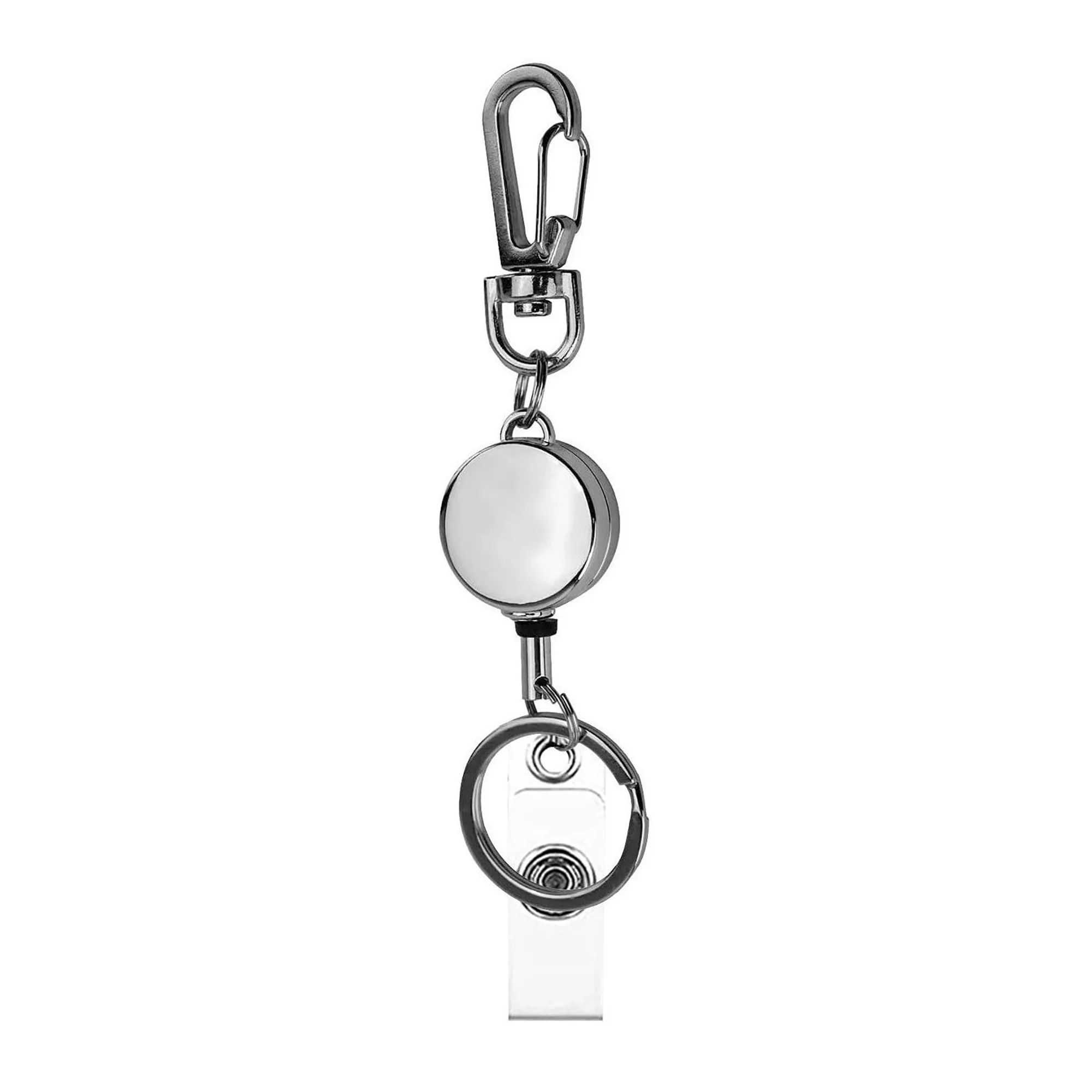 Metal Retractable Keychain with Carabiner 1