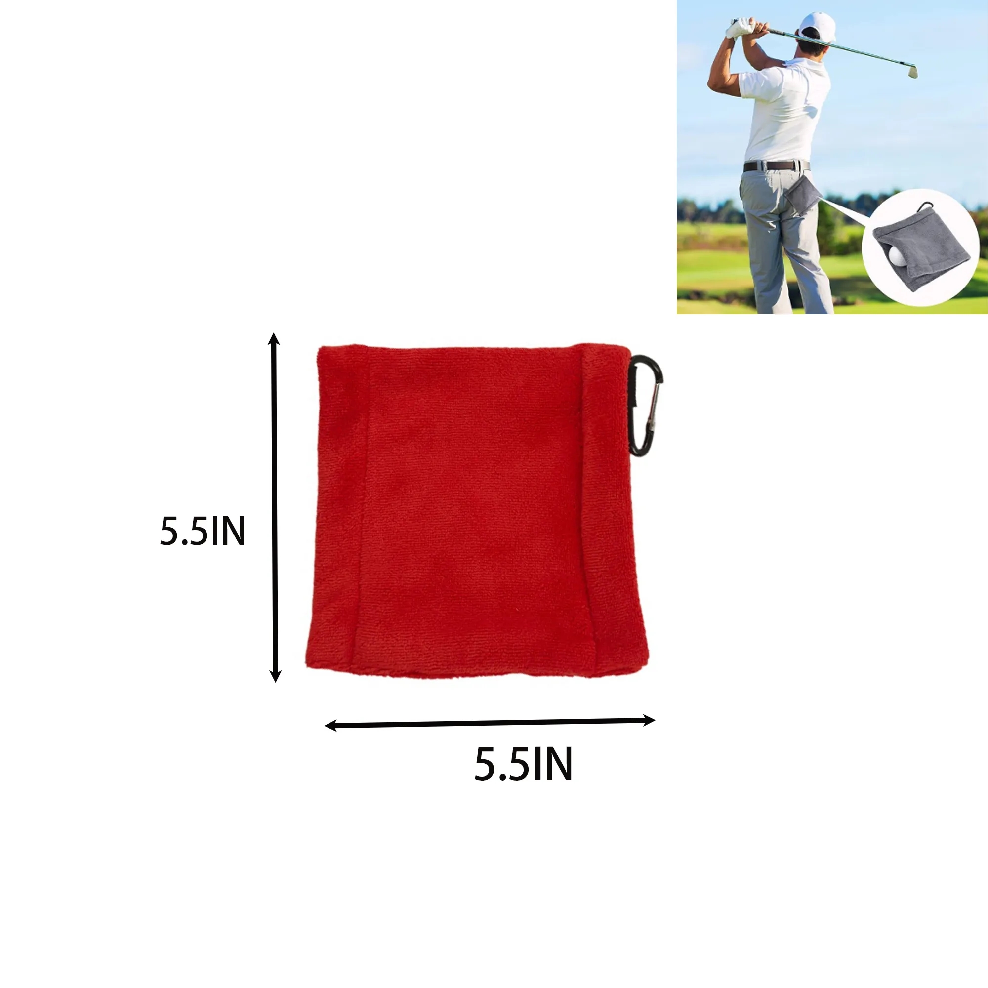 Microfiber Golf Towel with Carabiner Clip 4