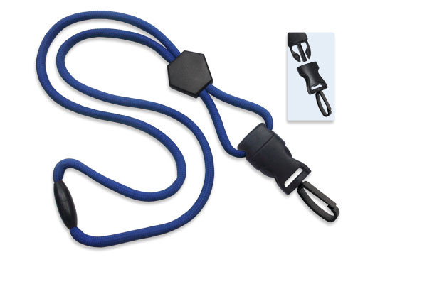 1/4" Blank Detachable Lanyard w/D-tach Plastic Swivel Hook (Royal Blue) 1
