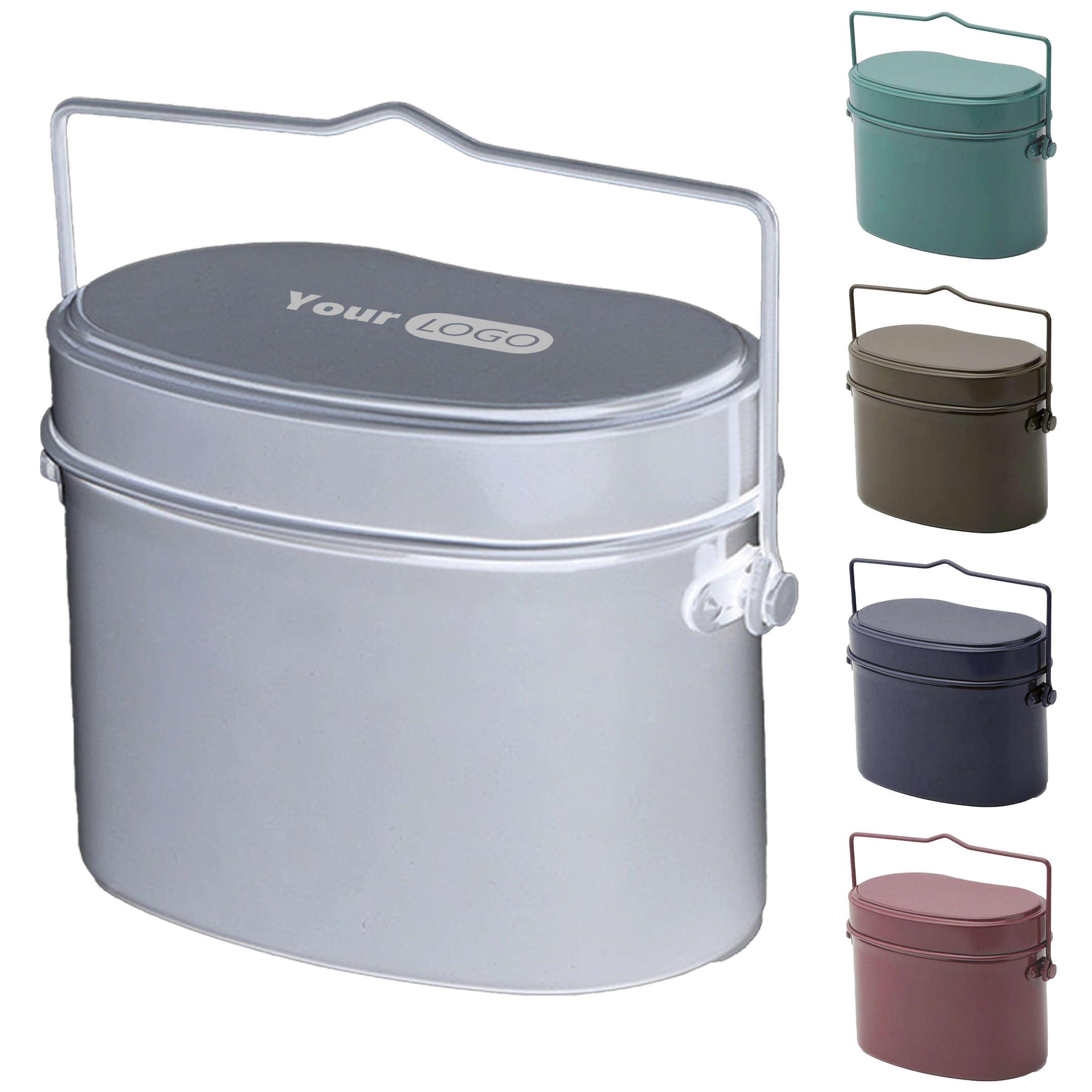Aluminum Old Style Nostalgic Lunch Box Set 2