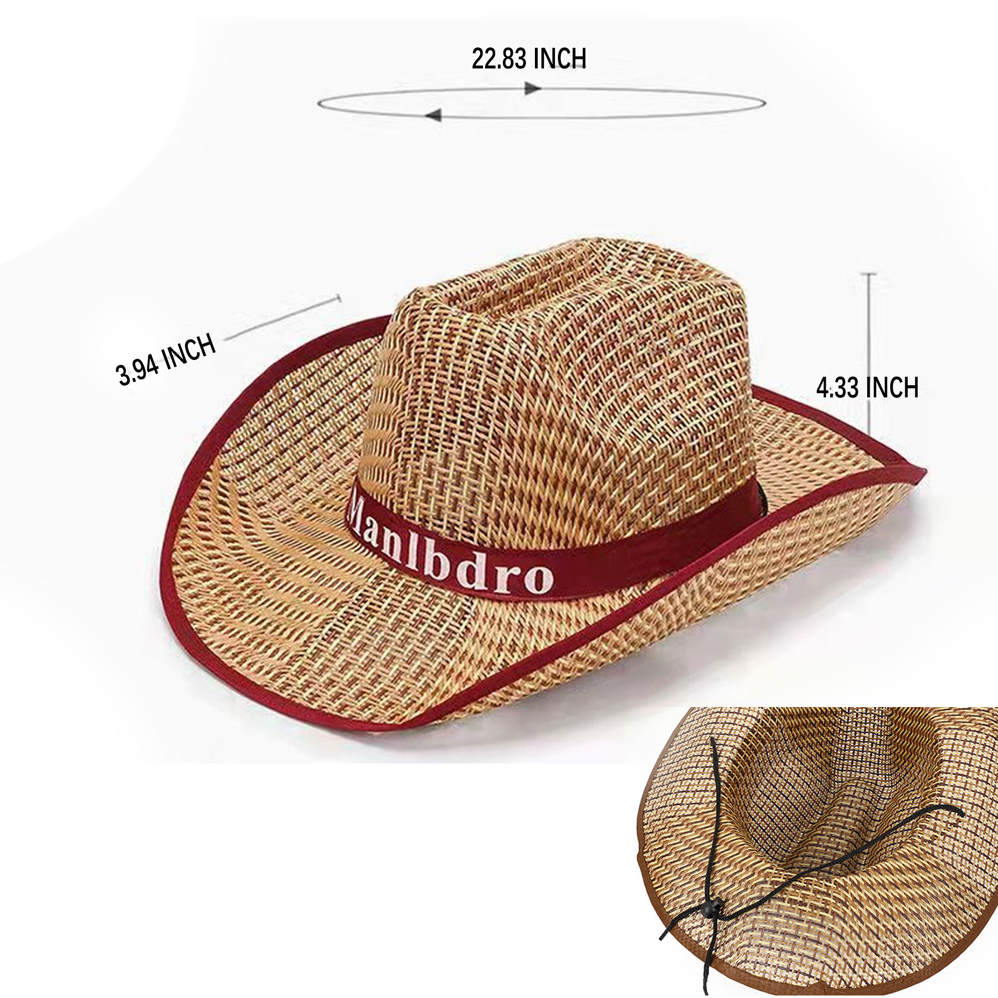 Customizable Band Cowboy Straw Hat For Outdoor 3