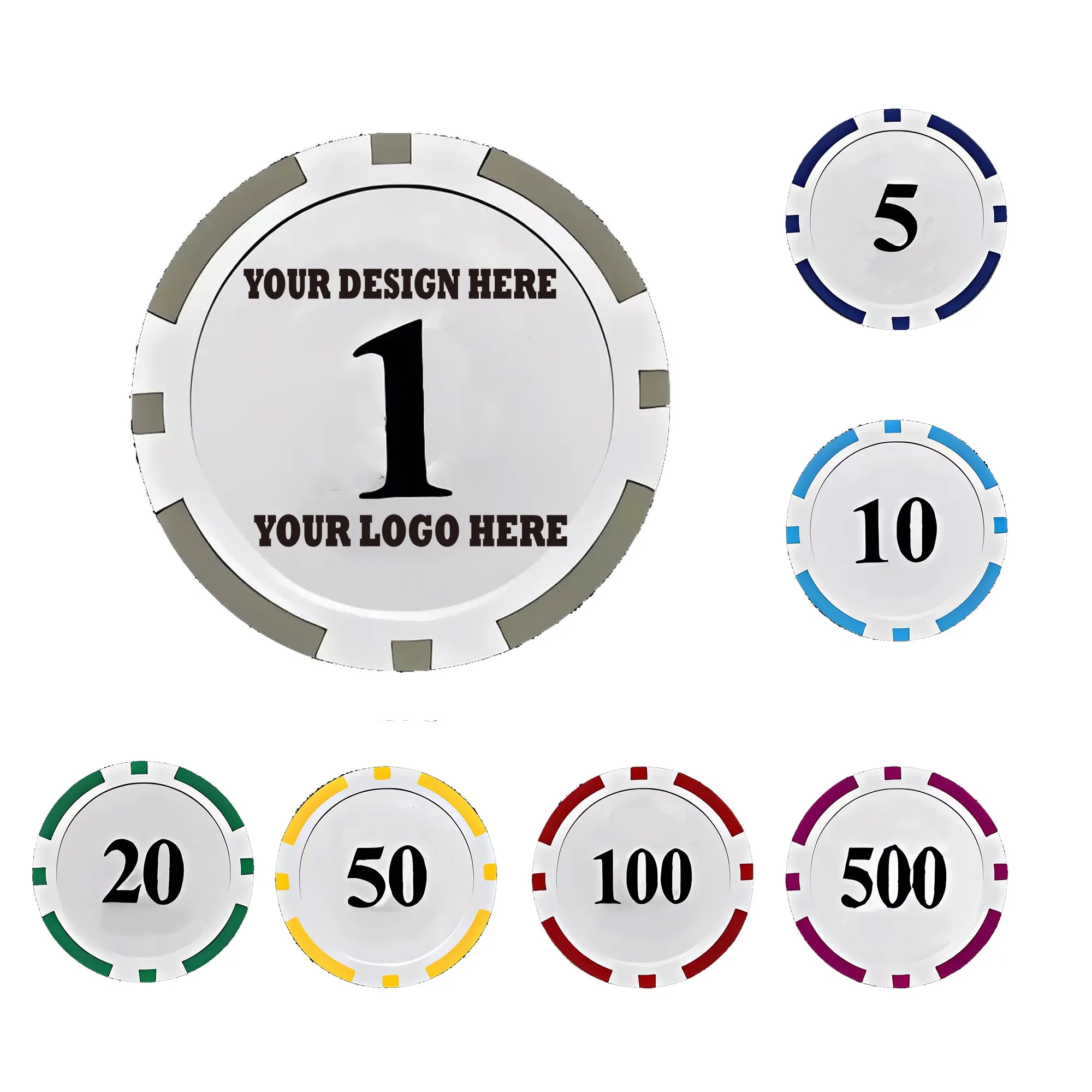 Eco-Friendly Striped Dice Poker Chips Casino Gameplay 1