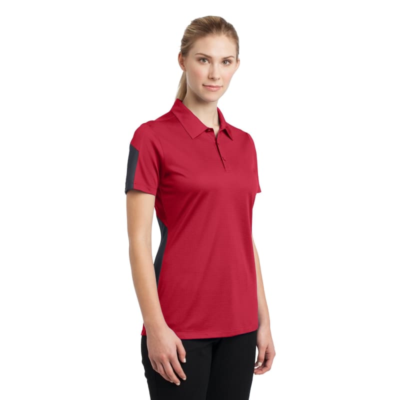 Sport-Tek Women's PosiCharge Active Textured Colorblock Polo. 2
