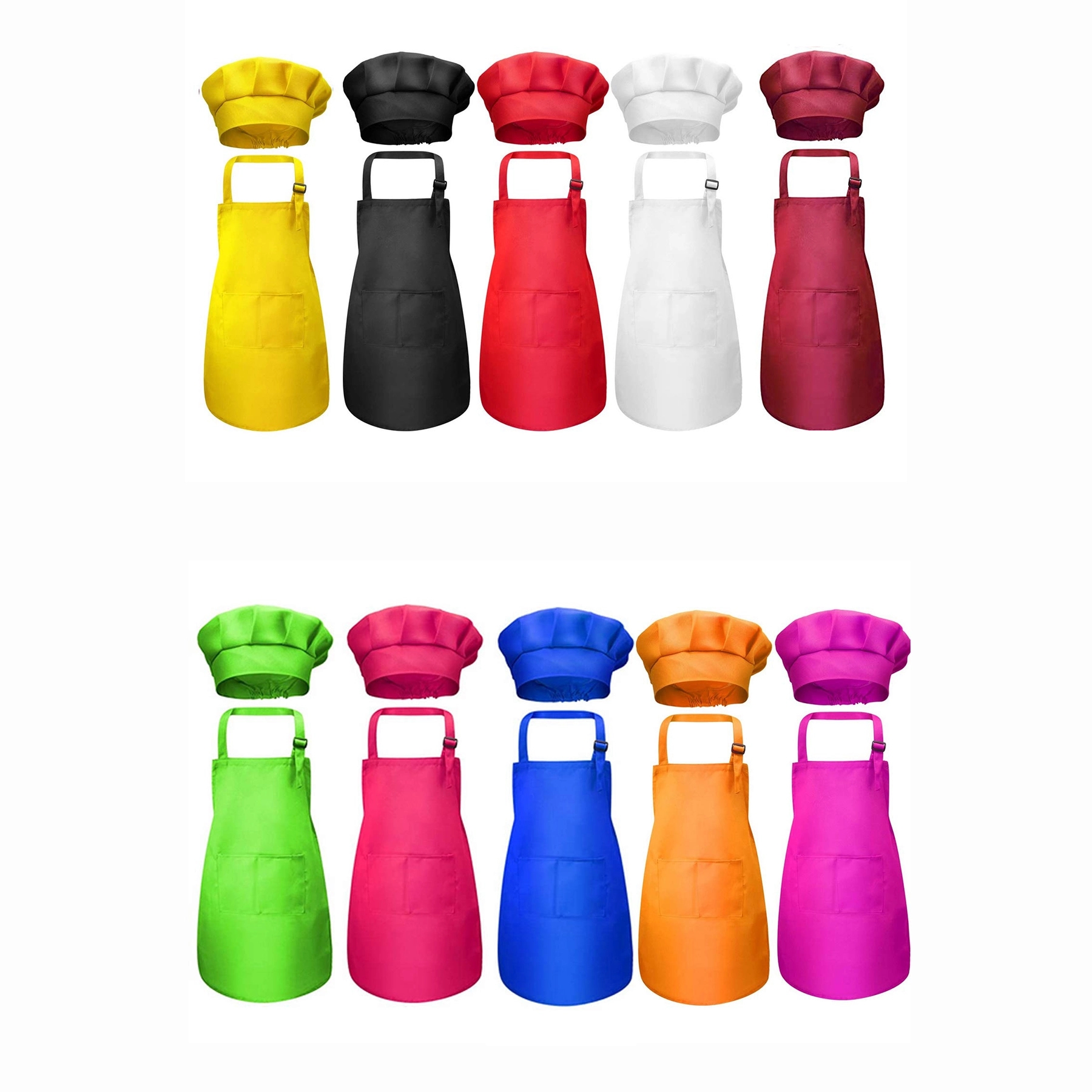Kids Aprons Chef Hats Set 2