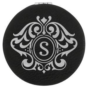2 1/2" Laserable Leatherette Compact Mirror 13