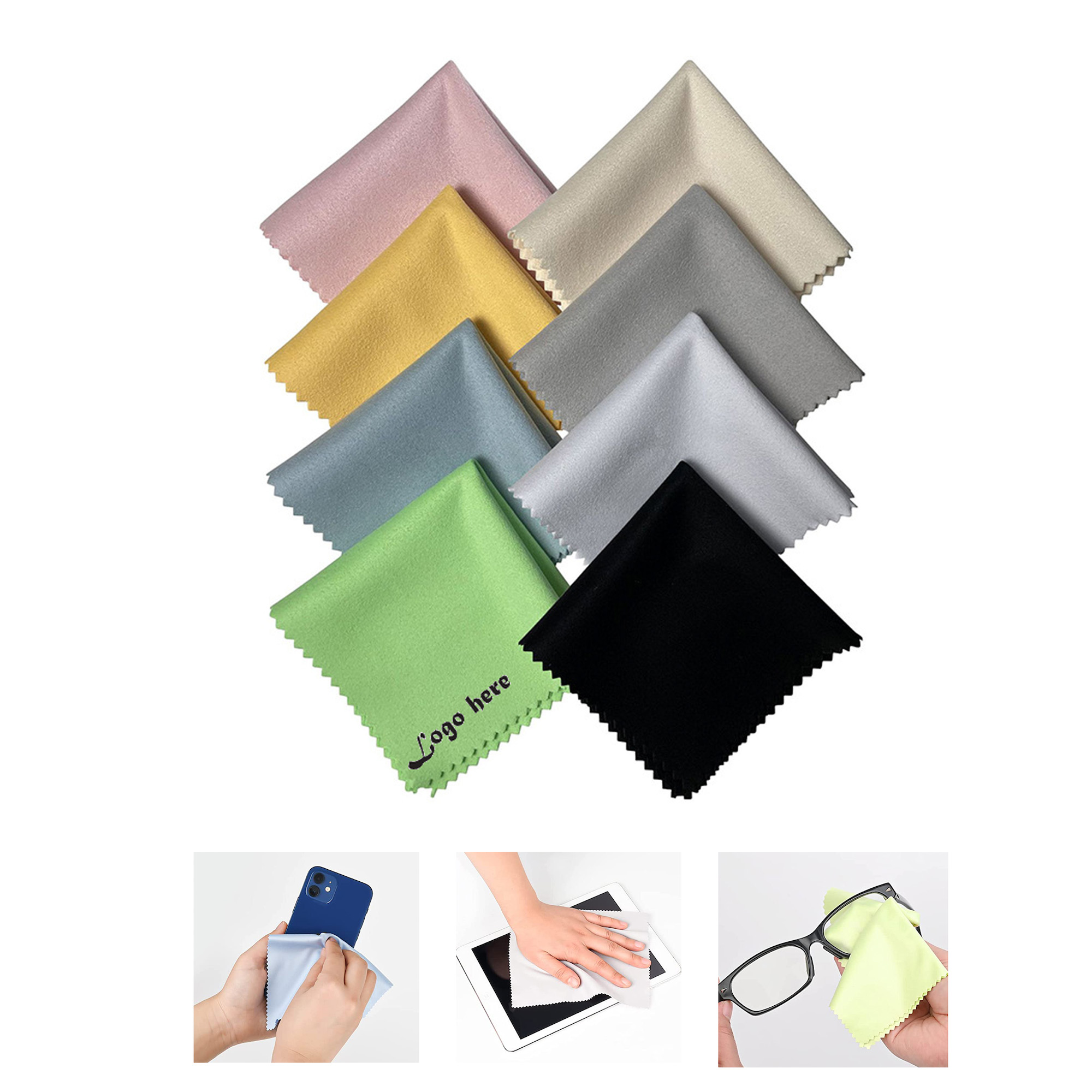 Colored Microfiber Cloth in Clear Pouch 2