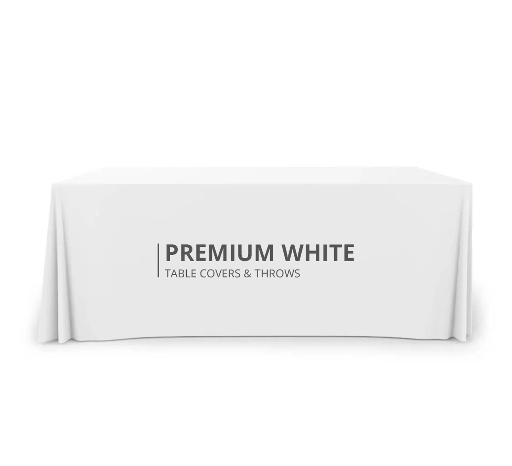 Premium White Table Covers & Throws - 3 sided (8ft x 2.5ft) 3