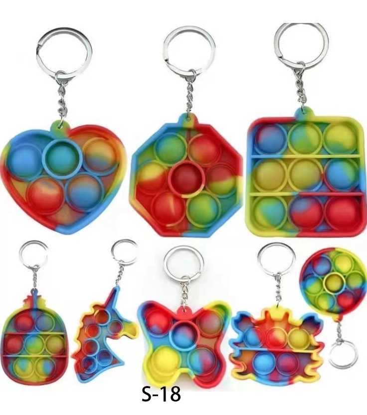 Stress Relief Fidget Silicone Flipping keychain 12