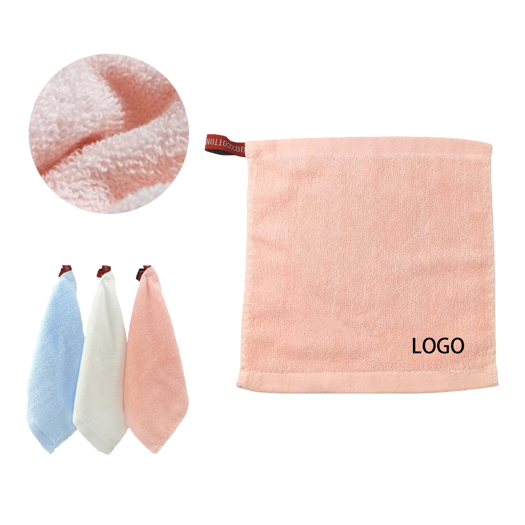 MOQ 50 Portable Cotton Square Towel 2