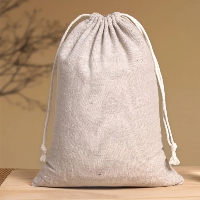 Custom Cotton Linen Drawstring Bags 2