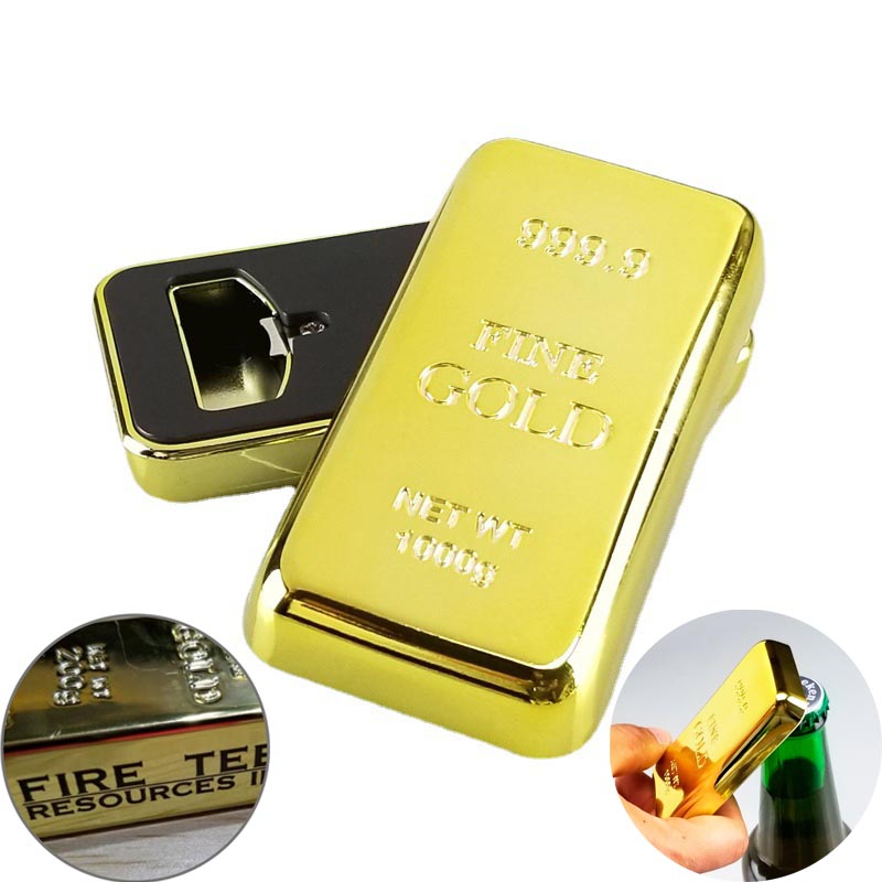 Gold Bar Magnet Bottle Opener 2