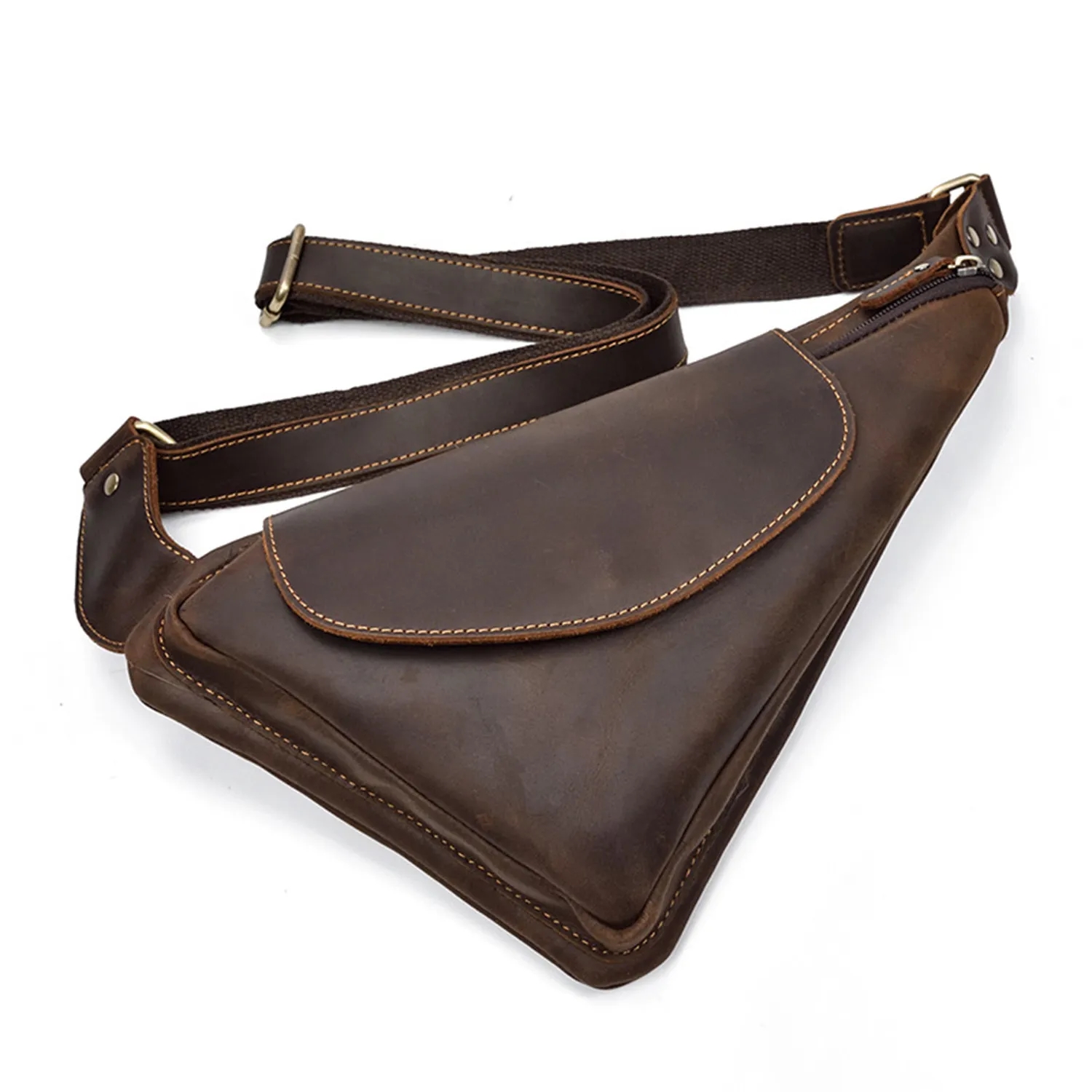 Genuine Leather Chest Retro Crossbody Bag 4