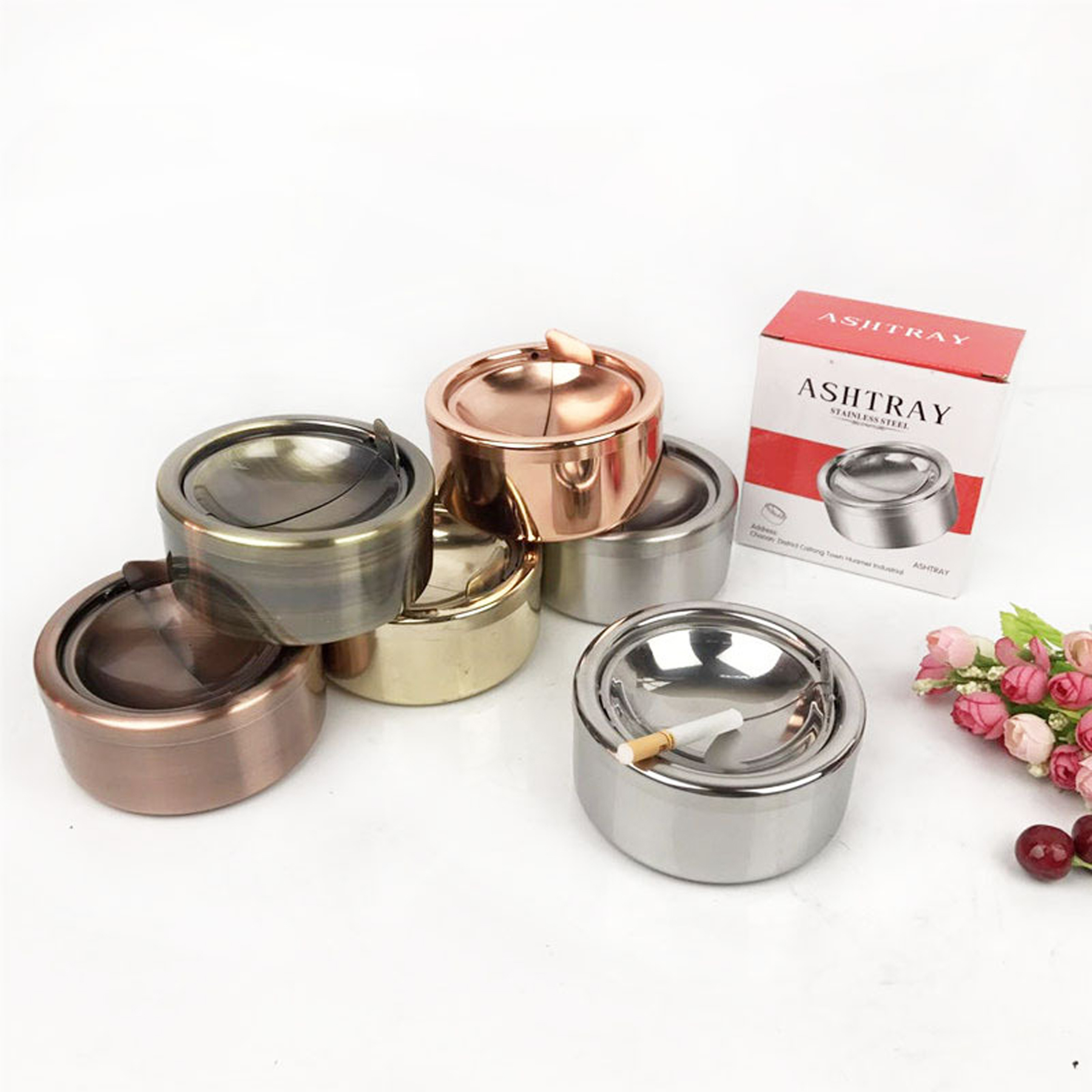 Flip Top Stainless Steel Ashtray 4