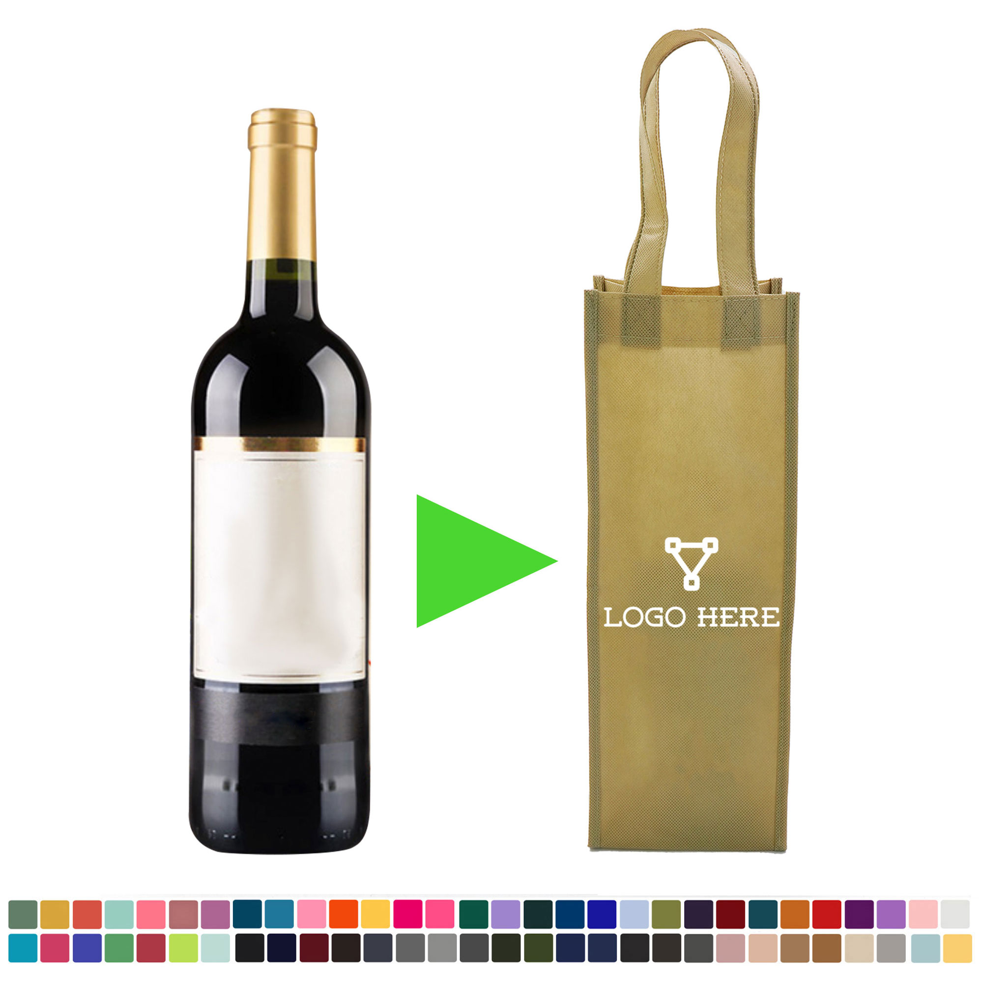 Single Bottle Non-woven Wine Tote Bag For Party 2