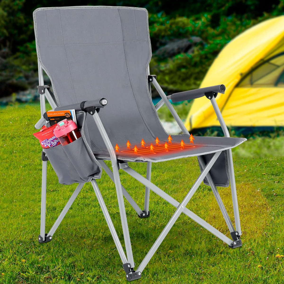 Heated Folding Camping Chair W/ USB Power and Carrying Bag 3