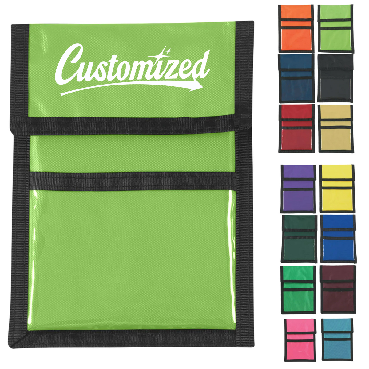Neck Wallet Badge Holder with Zipper Pockets and ID Window 5