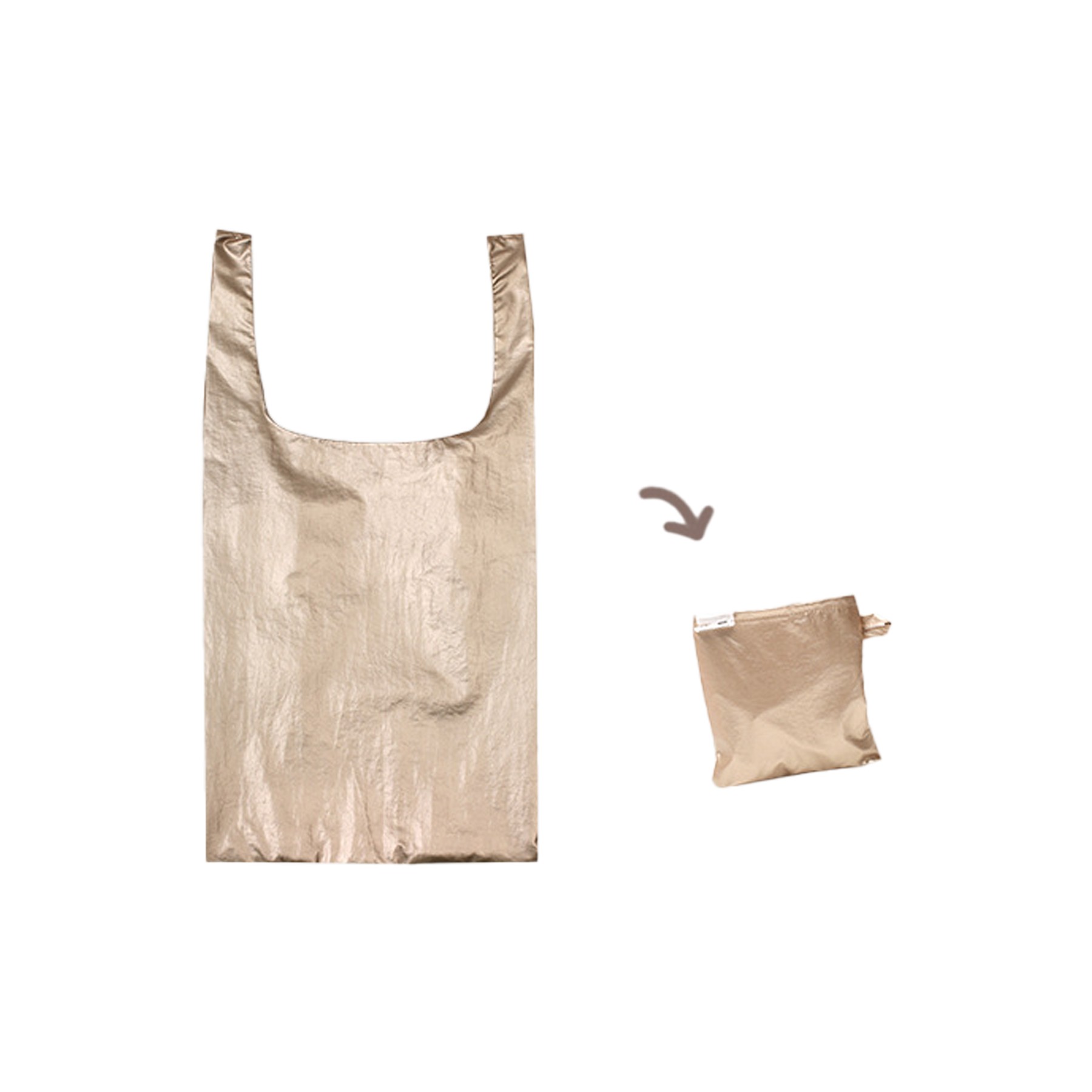 Small Folding Tote Bag in Rare Metallic Color 6