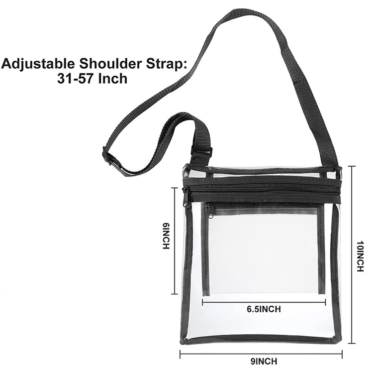 Clear Crossbody Bag Messenger Shoulder Bag w/Adjustable Strap 4