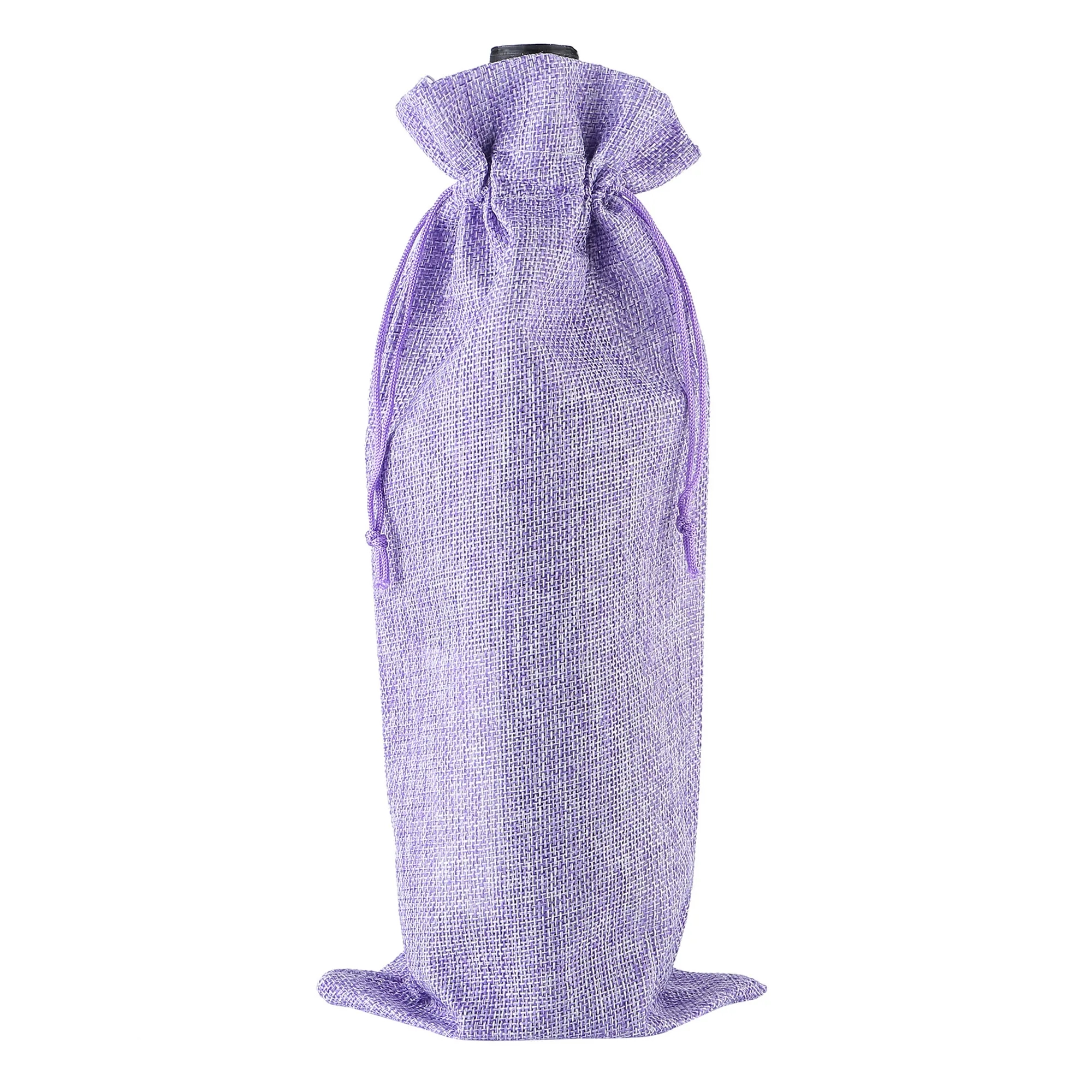 Burlap Wine Bags With Drawstring 6