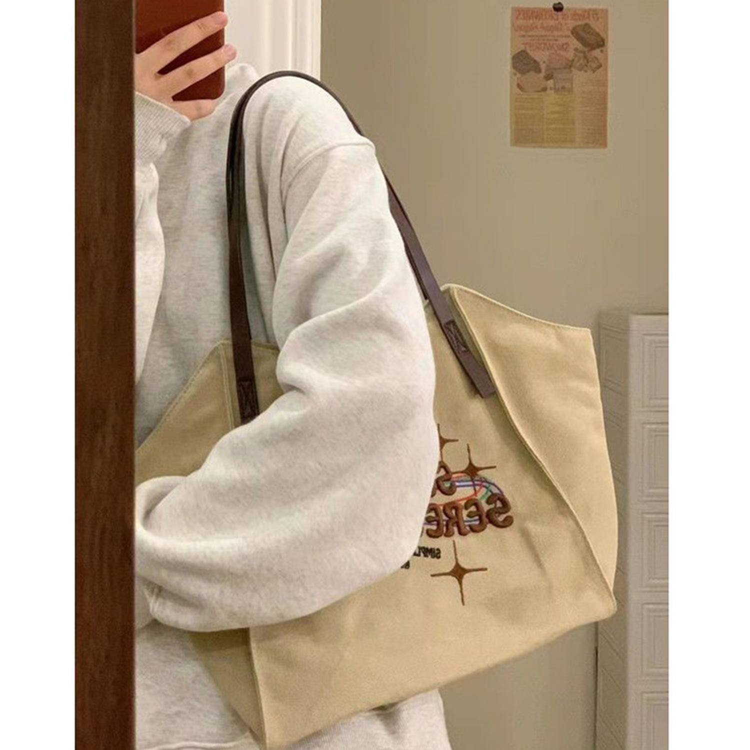 Casual All-In-One Canvas Tote Bag, custom tote bag with logo imprint 2