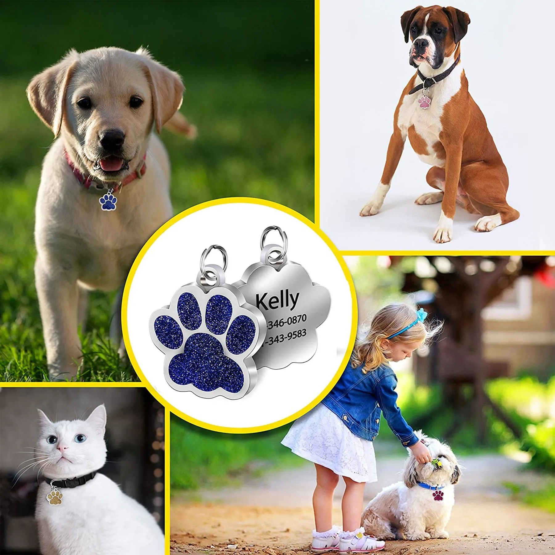 Paw Shaped Pet ID Tags 4