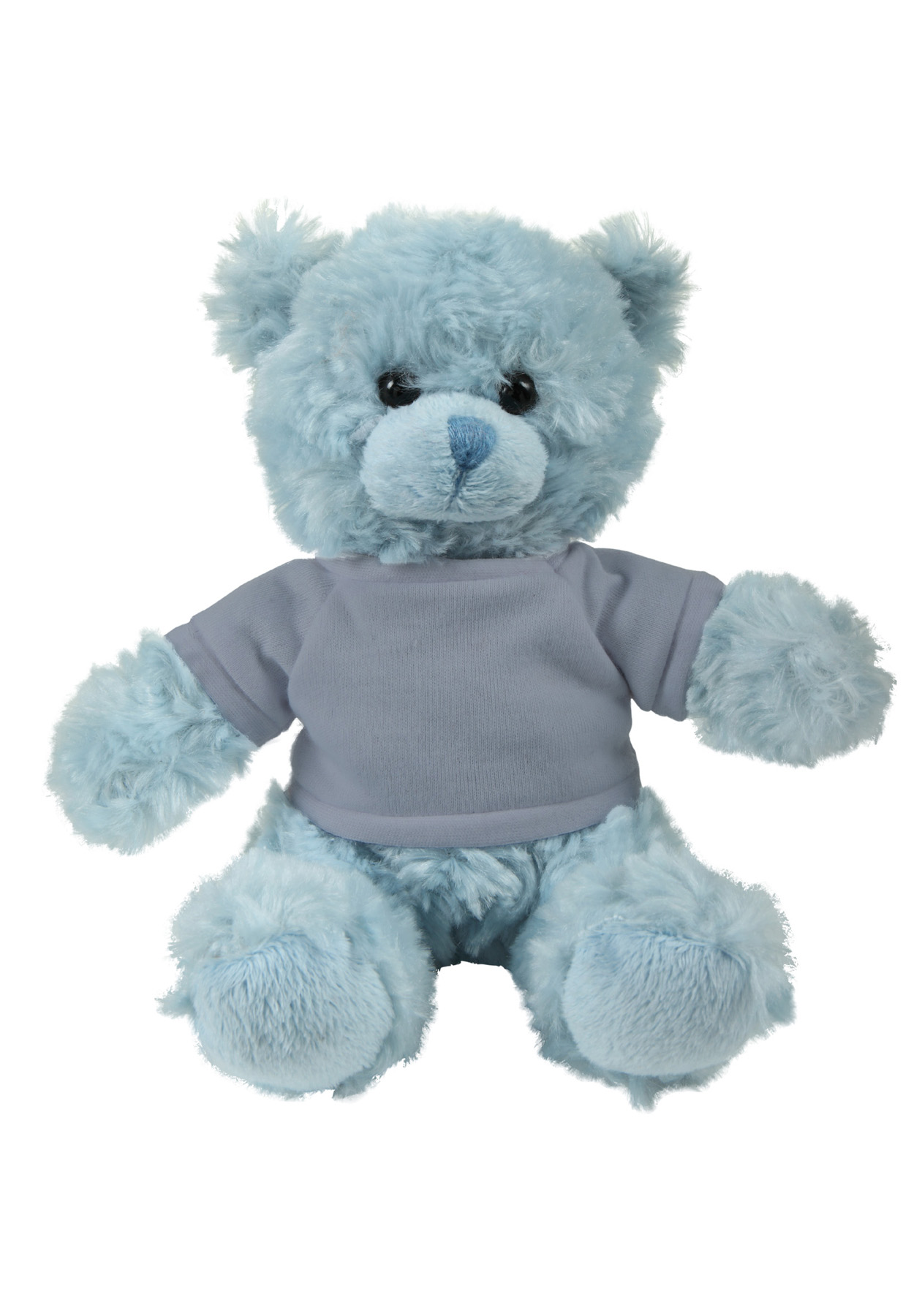 soft plush Blue Curly Sitting Bear with t-shirt 13