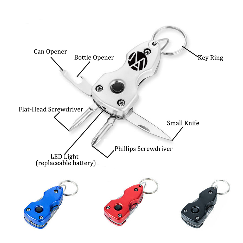 6-in-1 Folding Stainless Steel Keychain 1