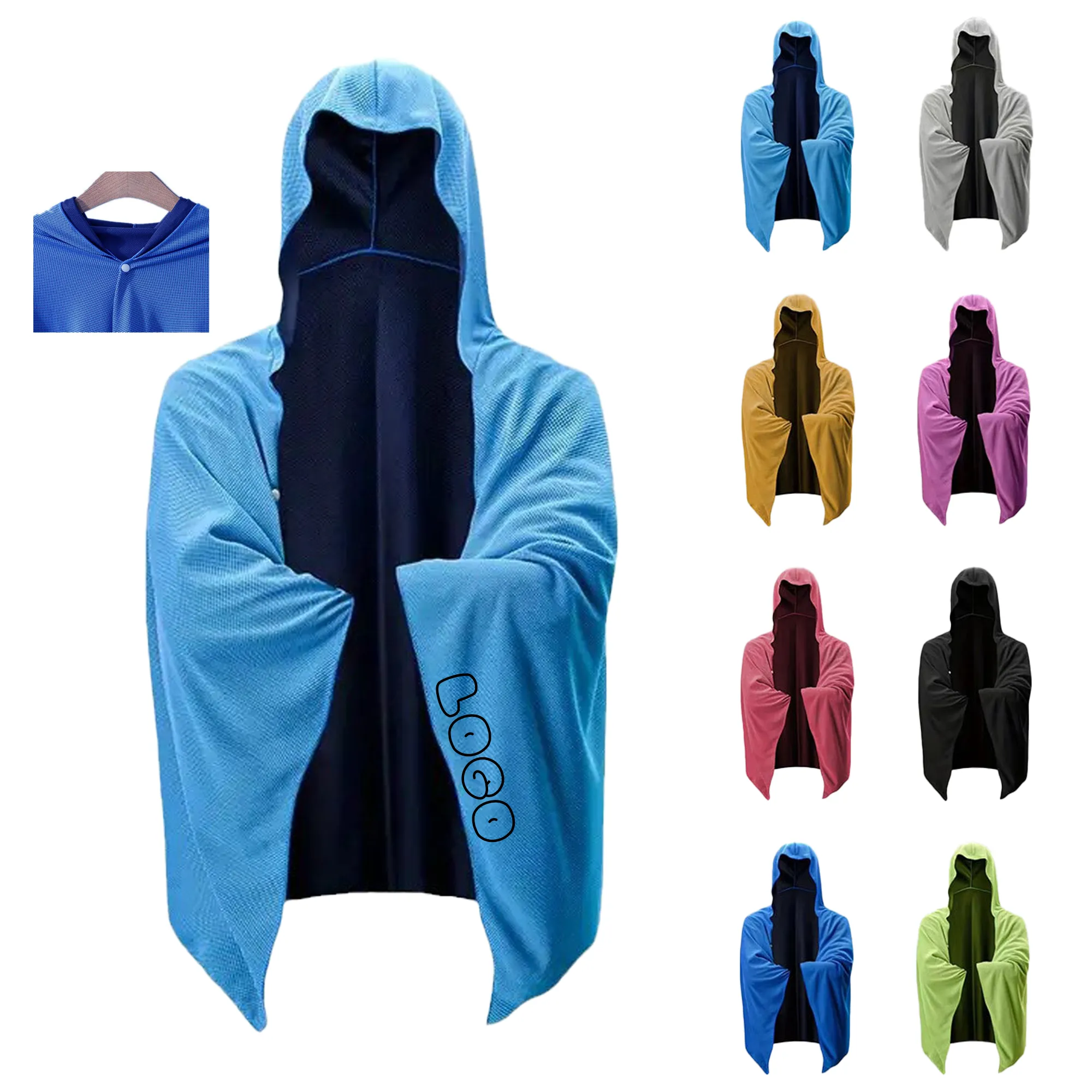MOQ 20 Cooling Sports Poncho Towel Instant Neck Wrap Beach 3